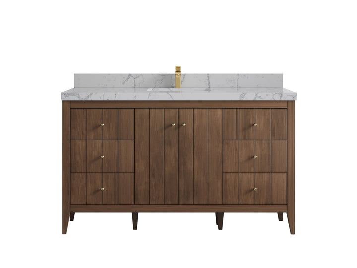 Atlanta Teak Wood 60 in. W x 22 in. D Single Sink Bathroom Vanity - photo 41