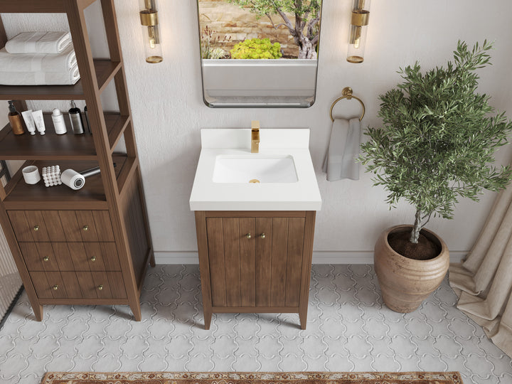 Atlanta Teak Wood 24 in. W x 22 in. D Single Sink Bathroom Vanity - photo 42