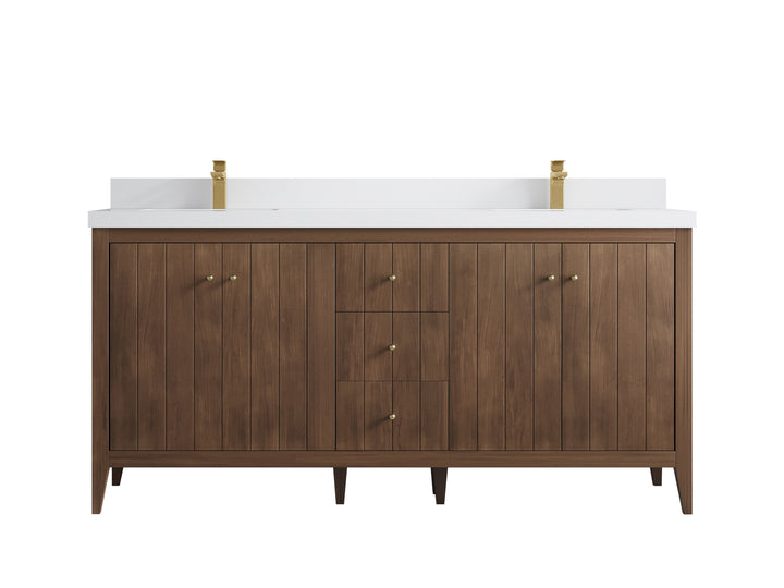 Atlanta Teak Wood 72 in. W x 22 in. D Double Sink Bathroom Vanity - photo 43