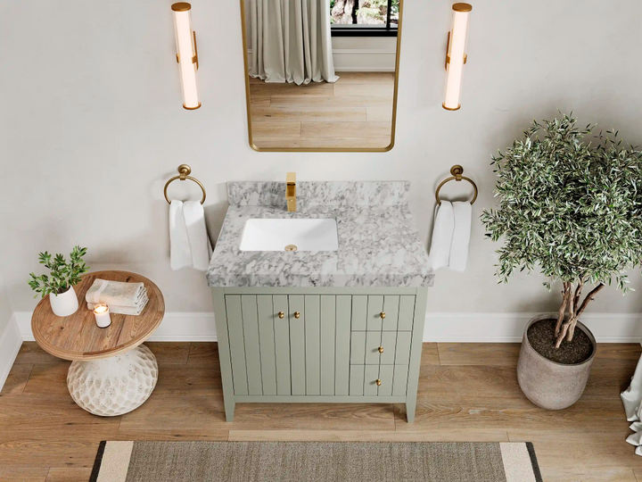 Atlanta 36 in. W x 22 in. D Left Offset Sink Bathroom Vanity - photo 24