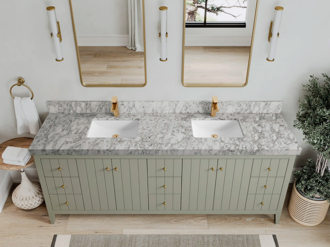 Atlanta 84 in. W x 22 in. D Double Sink Bathroom Vanity