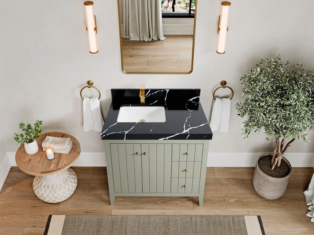 Atlanta 36 in. W x 22 in. D Left Offset Sink Bathroom Vanity