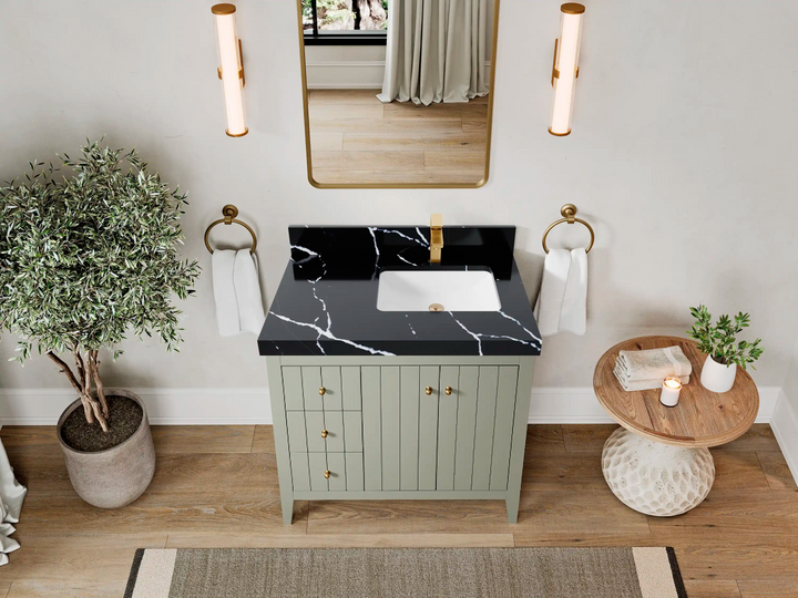 Atlanta 36 in. W x 22 in. D Right Offset Sink Bathroom Vanity - photo 25