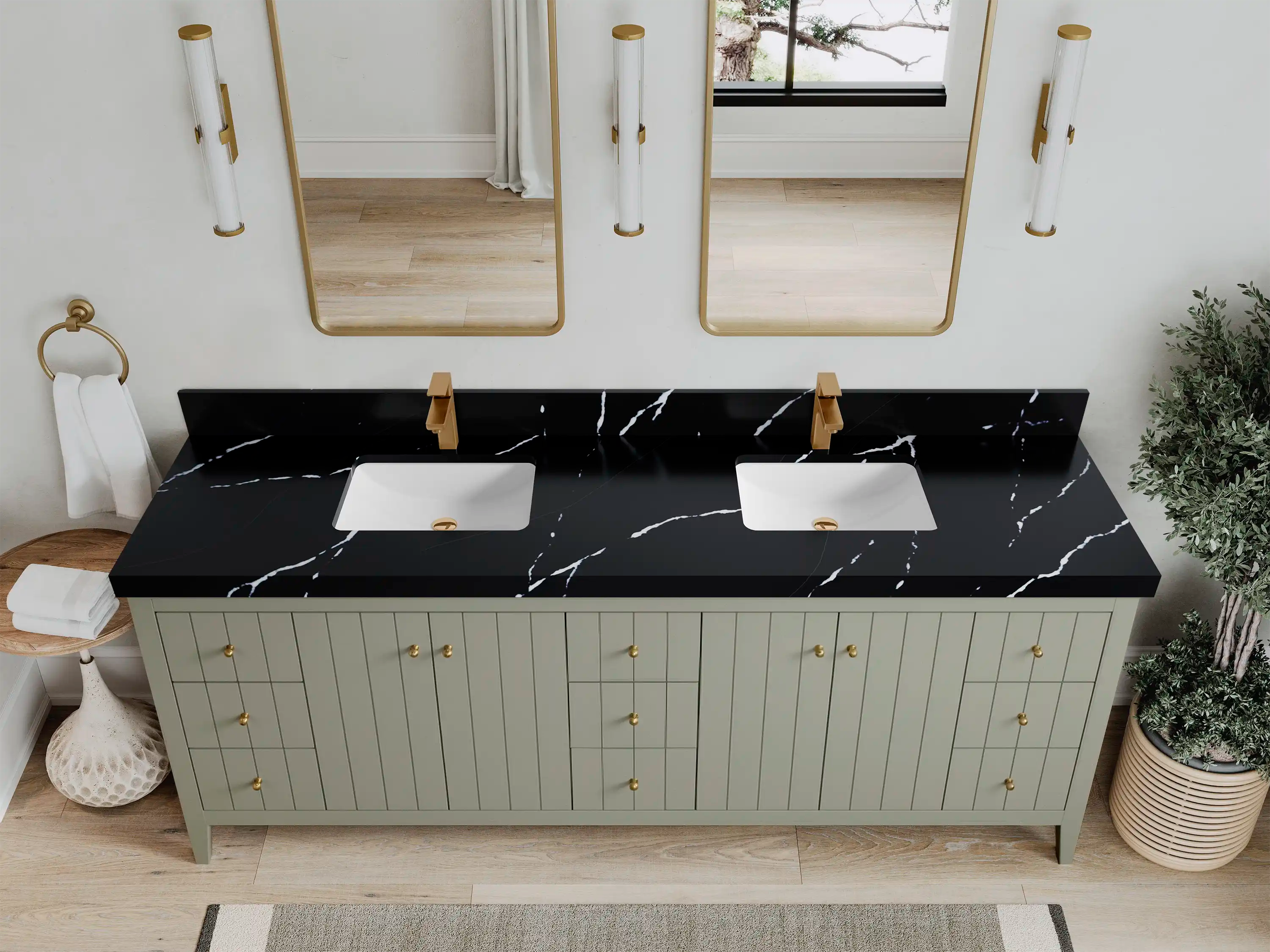 Atlanta 84 in. W x 22 in. D Double Sink Bathroom Vanity