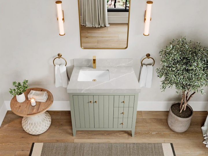 Atlanta 36 in. W x 22 in. D Left Offset Sink Bathroom Vanity - photo 36