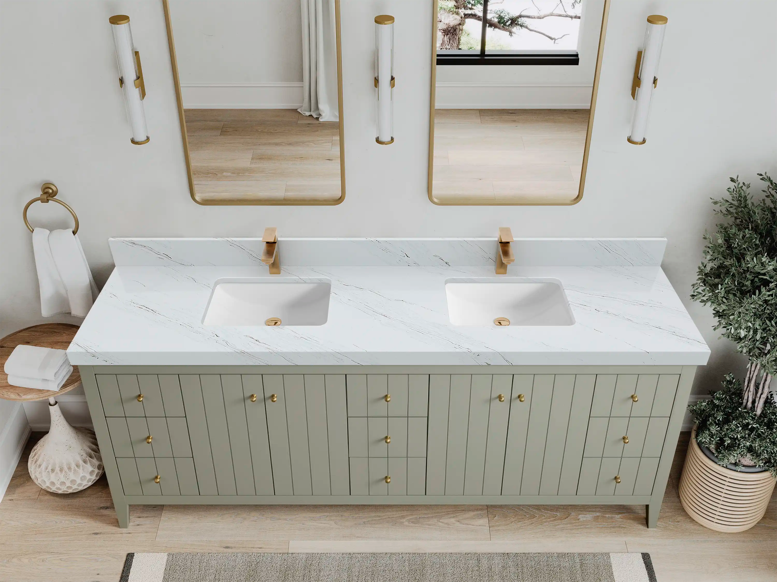 Atlanta 84 in. W x 22 in. D Double Sink Bathroom Vanity