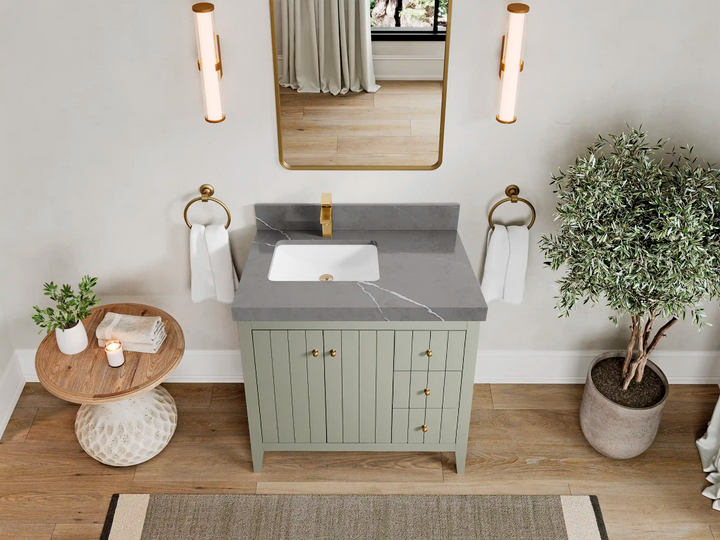 Atlanta 36 in. W x 22 in. D Left Offset Sink Bathroom Vanity - photo 38