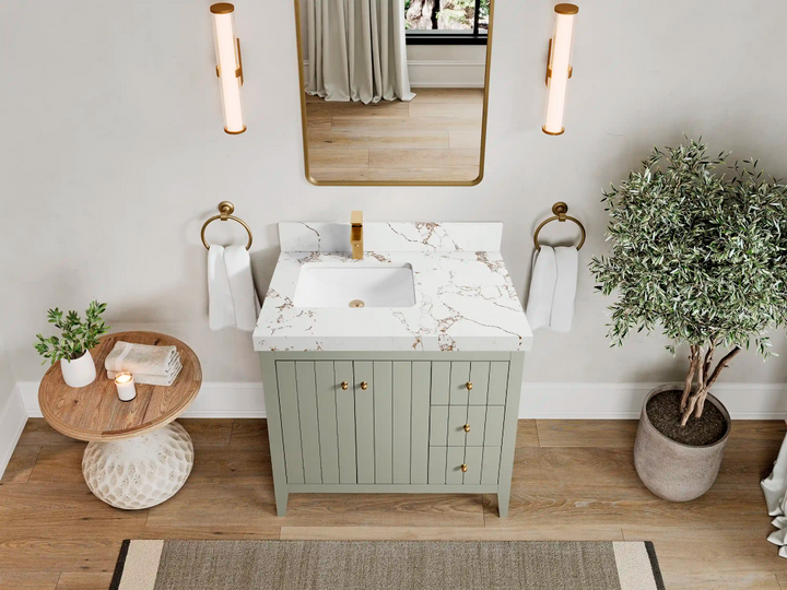 Atlanta 36 in. W x 22 in. D Left Offset Sink Bathroom Vanity - photo 40