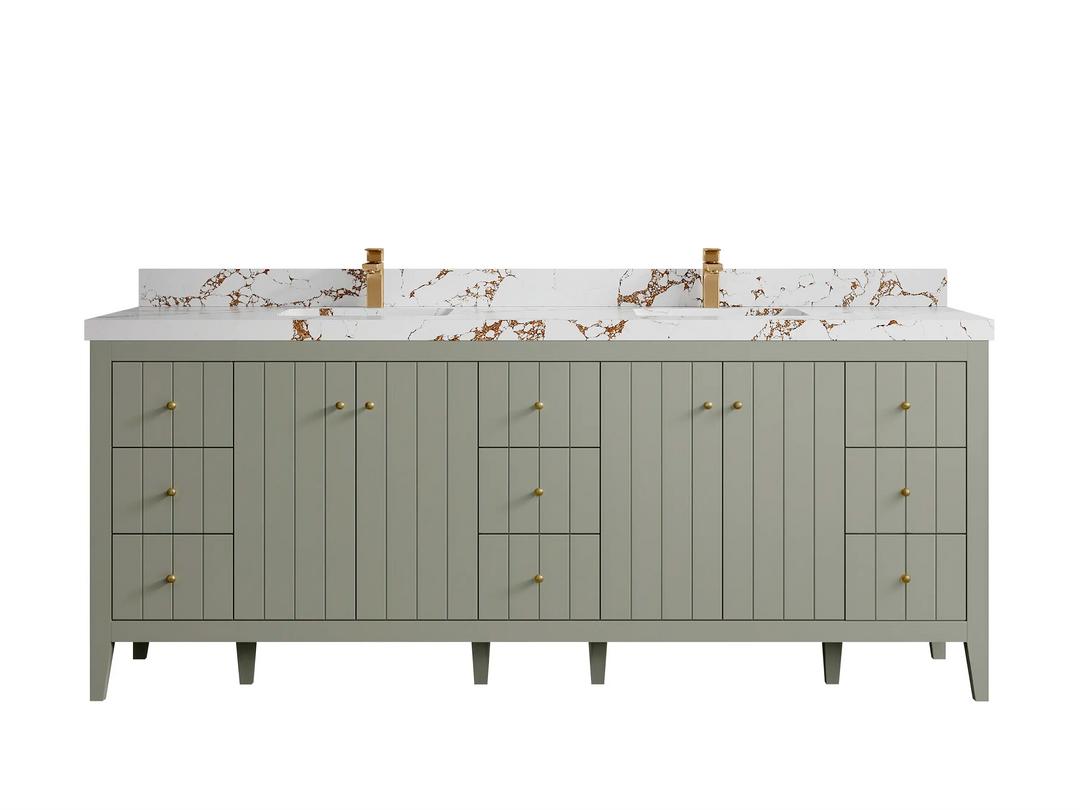 Atlanta 84 in. W x 22 in. D Double Sink Bathroom Vanity