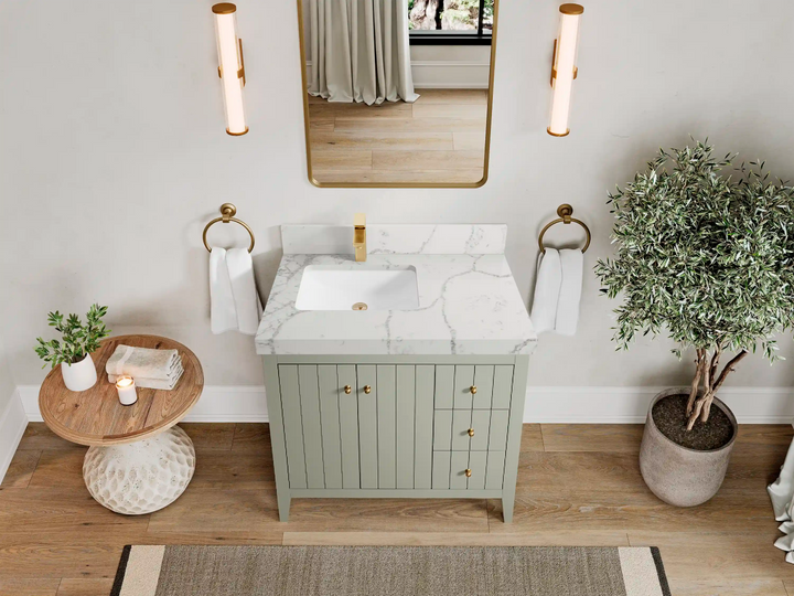 Atlanta 36 in. W x 22 in. D Left Offset Sink Bathroom Vanity - photo 46