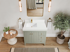Atlanta 36 in. W x 22 in. D Left Offset Sink Bathroom Vanity - photo 45