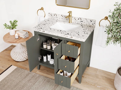 Atlanta 36 in. W x 22 in. D Center Sink Modern Bathroom Vanity