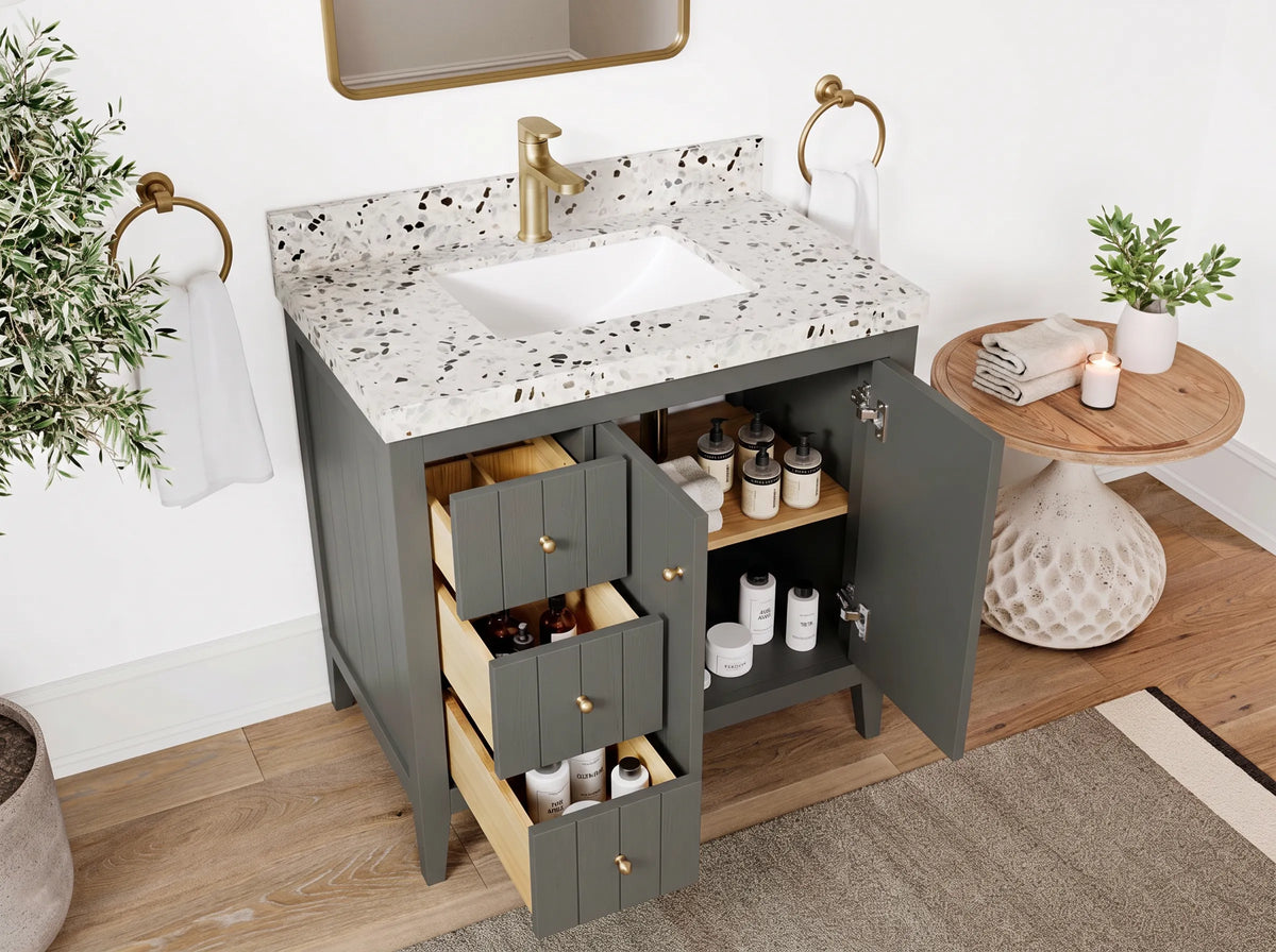 Atlanta 36 in. W x 22 in. D Center Sink Bathroom Vanity for Modern Elegant Bathrooms