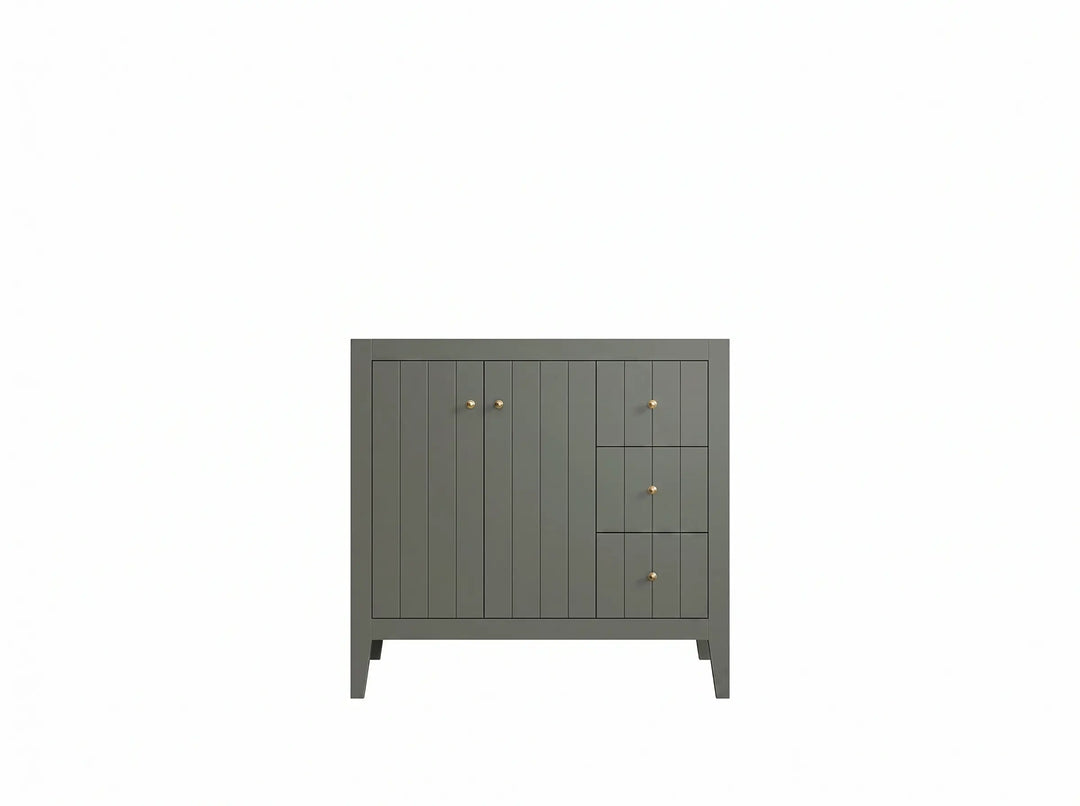 Atlanta 36 in. W x 22 in. D Left Offset Sink Bathroom Vanity | 
              
                Pewter Green
                
                  
             - ATL-CAB-PGN-35L - photo №3