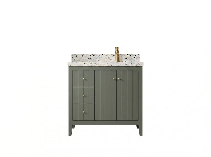 Atlanta 36 in. W x 22 in. D Right Offset Sink Bathroom Vanity - photo 1