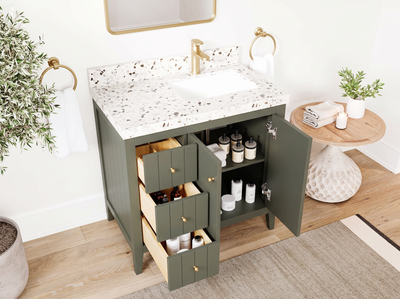 Atlanta 36 in. W x 22 in. D Left Offset Sink Bathroom Vanity