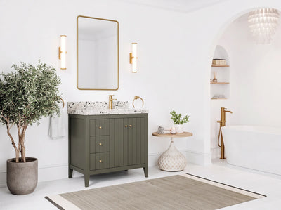 Atlanta 36 in. W x 22 in. D Right Offset Sink Bathroom Vanity