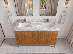 Atlanta Teak Wood 60 in. W x 22 in. D Double Sink Bathroom Vanity - photo 29