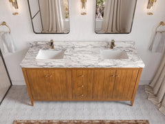 Atlanta Teak Wood 72 in. W x 22 in. D Double Sink Bathroom Vanity - photo 29