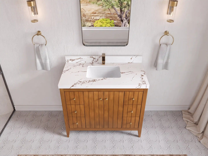 Atlanta Teak Wood 42 in. W x 22 in. D Single Sink Bathroom Vanity - photo 38