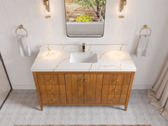 Atlanta Teak Wood 60 in. W x 22 in. D Single Sink Bathroom Vanity - photo 31