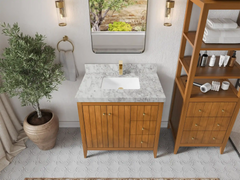 Atlanta 36 in. W x 22 in. D Teak Wood Center Sink Bathroom Vanity - photo 8