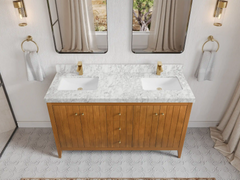 Atlanta Teak Wood 60 in. W x 22 in. D Double Sink Bathroom Vanity - photo 8