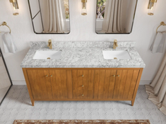 Atlanta Teak Wood 72 in. W x 22 in. D Double Sink Bathroom Vanity - photo 12