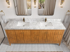 Atlanta Teak Wood 84 in. W x 22 in. D Double Sink Bathroom Vanity - photo 8