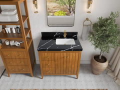 Atlanta Teak Wood 36 in. W x 22 in. D Right Offset Sink Bathroom Vanity - photo 10
