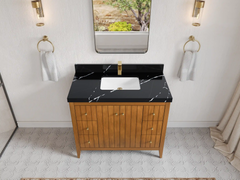 Atlanta Teak Wood 42 in. W x 22 in. D Single Sink Bathroom Vanity - photo 10