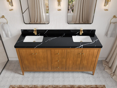 Atlanta Teak Wood 72 in. W x 22 in. D Double Sink Bathroom Vanity - photo 7