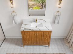 Atlanta Teak Wood 42 in. W x 22 in. D Single Sink Bathroom Vanity - photo 11