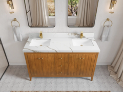 Atlanta Teak Wood 60 in. W x 22 in. D Double Sink Bathroom Vanity - photo 11