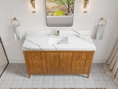 Atlanta Teak Wood 60 in. W x 22 in. D Single Sink Bathroom Vanity - photo 21
