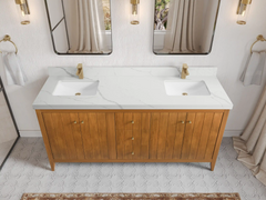 Atlanta Teak Wood 72 in. W x 22 in. D Double Sink Bathroom Vanity - photo 9