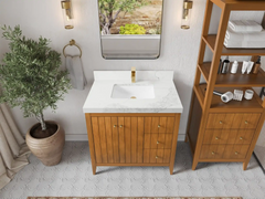 Atlanta 36 in. W x 22 in. D Teak Wood Center Sink Bathroom Vanity - photo 13