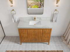 Atlanta Teak Wood 48 in. W x 22 in. D Single Sink Bathroom Vanity - photo 13