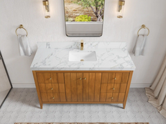 Atlanta Teak Wood 60 in. W x 22 in. D Single Sink Bathroom Vanity - photo 24