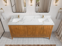 Atlanta Teak Wood 72 in. W x 22 in. D Double Sink Bathroom Vanity - photo 23