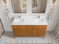 Atlanta Teak Wood 60 in. W x 22 in. D Double Sink Bathroom Vanity - photo 17