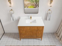 Atlanta Teak Wood 42 in. W x 22 in. D Single Sink Bathroom Vanity - photo 18