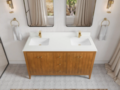 Atlanta Teak Wood 60 in. W x 22 in. D Double Sink Bathroom Vanity - photo 18