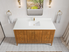Atlanta Teak Wood 60 in. W x 22 in. D Single Sink Bathroom Vanity - photo 11