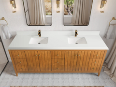 Atlanta Teak Wood 84 in. W x 22 in. D Double Sink Bathroom Vanity - photo 18