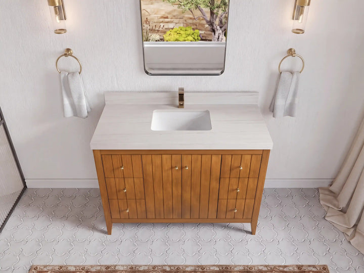 Atlanta Teak Wood 48 in. W x 22 in. D Single Sink Bathroom Vanity - photo 28