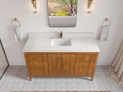 Atlanta Teak Wood 60 in. W x 22 in. D Single Sink Bathroom Vanity - photo 36