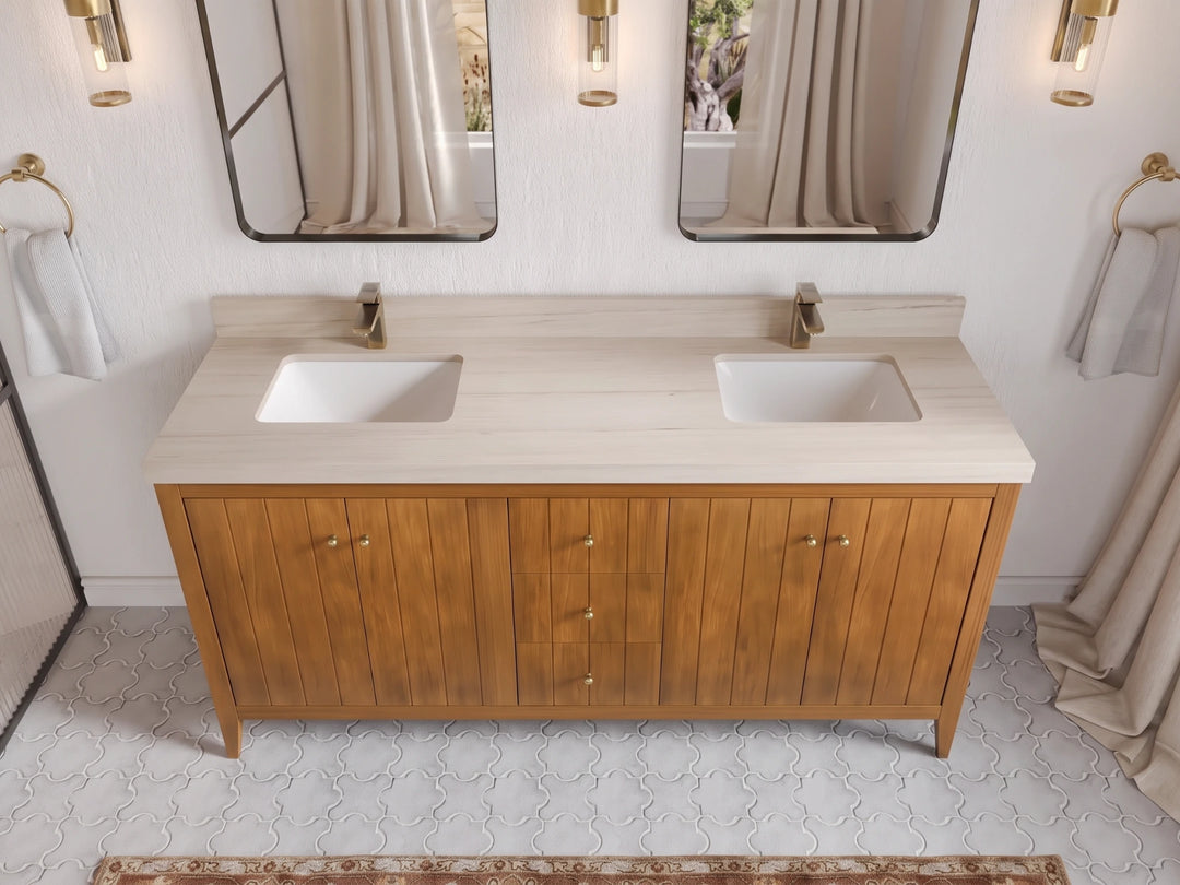 Atlanta Teak Wood 72 in. W x 22 in. D Double Sink Bathroom Vanity | 
              
                Dark Natural Teak
                
                  
             - ATL_TK_DNT_WHQZ_72D - photo №33