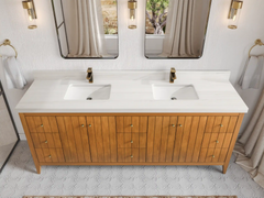 Atlanta Teak Wood 84 in. W x 22 in. D Double Sink Bathroom Vanity - photo 19