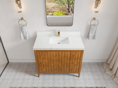 Atlanta Teak Wood 42 in. W x 22 in. D Single Sink Bathroom Vanity - photo 19